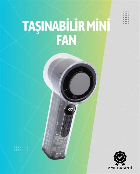 Mini El Fanı | 3000mAh Pil | Type-C Şarj Girişi | Kompakt ve Hafif Tasarım ürün görseli 1