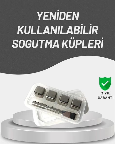 Çevre Dostu Metal Buz Küpü ve Kullanışlı Klips Seti ürün görseli