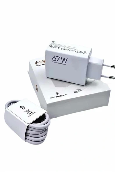Hızlı Şarj Aleti Adaptörü Kablo Seti 67W Uzun Ömürlü Beyaz - Resim 3