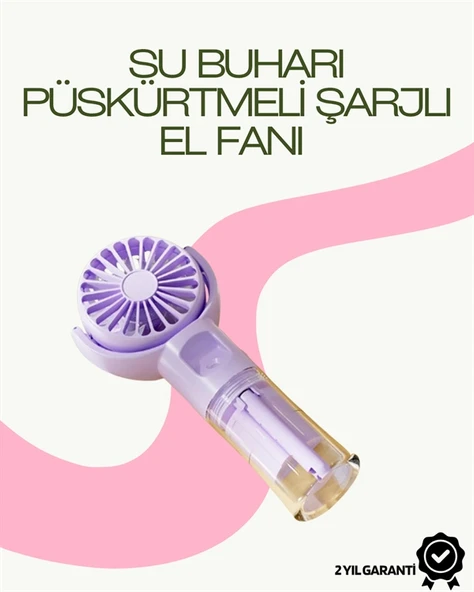 Dönen Su Sisli El Fanı – 4 Kademeli Rüzgar, Şeffaf Su Haznesi, Sessiz Çalışma ürün görseli 1