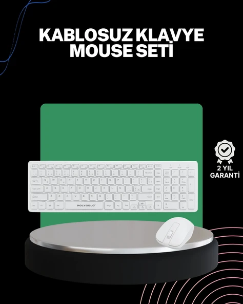 2.4 Ghz Wireless Kablosuz Klavye Mouse Seti Tv Pc Uyumlu ürün görseli 1