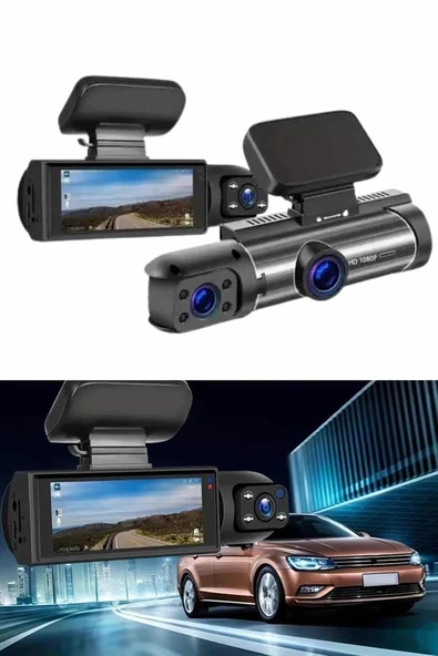 Araç İçi Full Hd Kamera Ön ve Arka Kameralı Ekranlı Araç Kamerası ürün görseli 1