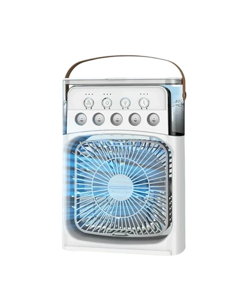 Mini Klima Fan | USB'li, 7 Renk Gece Işığı, 3'ü 1 Arada Fonksiyon - Resim 4