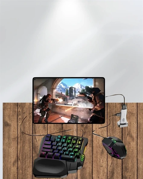 Mobil Uyumlu Klavye Mouse Seti – PUBG ve FPS Oyunları İçin 5'i 1 Arada Oyun Kiti - Resim 5