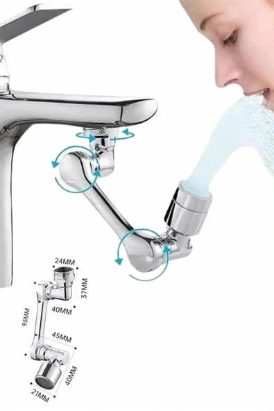 Mutfak Musluk Başlığı 1080 Derece Dönebilir Oynar Başlıklı Musluk Aparatı - Resim 5