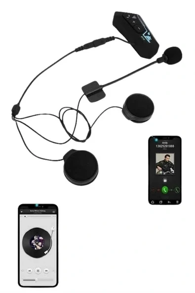 Intercom Bluetooth Kask Kulaklık Motosiklet Kulaklık 5.0 Bluetooth - Resim 3