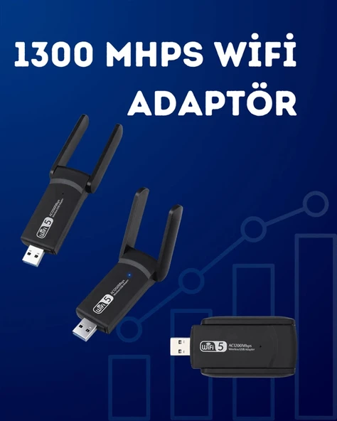 USB WiFi Adaptör – 1200 Mbps Hız - Resim 2