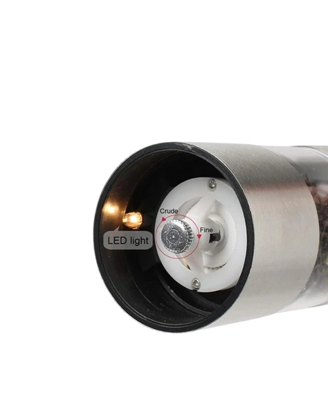 Pil İle Çalışan Elektrikli Baharat Öğütme Cihazı Ergonomik Şeffaf Gövde - Resim 2