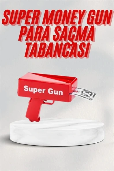 Kırmızı Parti Oyuncağı Para Saçma Fırlatma Tabancası Makinesi Super Money - Resim 2