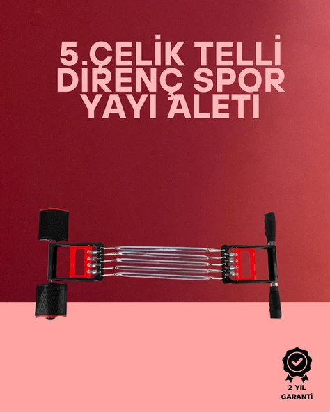 Ayarlanabilir Elastik Yaylı Ergonomik Tasarımlı Kas Güçlendirme Seti ürün görseli