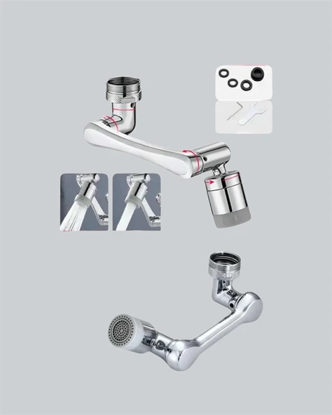 1080° Dönebilen Musluk Aparatı – Çift Su Akışı, Robotik Kol Tasarımı ve Su Tasarrufu Özellikli - Resim 3