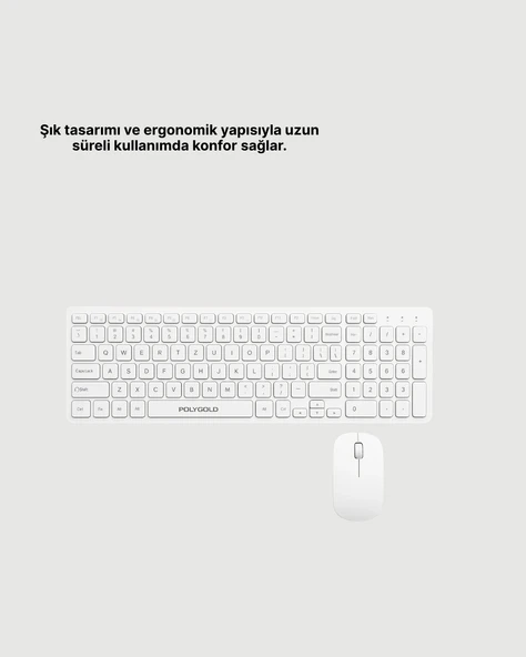Klavye Mouse Seti Sessiz Kablosuz Türkçe TV  PC Uyumlu - Resim 3