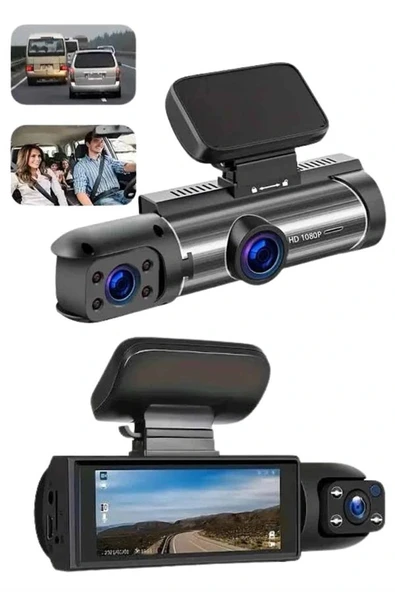 Araç Kamerası Black Box Çift Kameralı Ekranlı Full HD Sürüş Kamerası ürün görseli 1