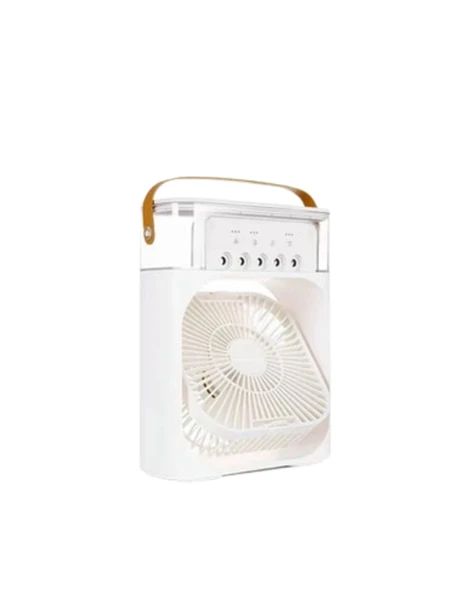 USB Bağlantılı 3'ü 1 Arada Nemlendirici Mini Klima Fan | 7 Renk Işıklı - Resim 2