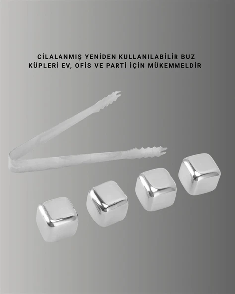 Çevre Dostu Metal Buz Küpü ve Kullanışlı Klips Seti - Resim 2