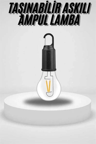 Taşınabilir Askılı Ampul Kamp Lambası Askılı Type-C Şarjlı Bahçe Lambası - Resim 2