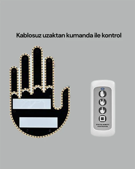 Kablosuz Kumandalı LED Jest Işığı – 3 Modlu Araba Arkası Mesaj Işığı, 203 LED ile Yüksek Parlaklık - Resim 3