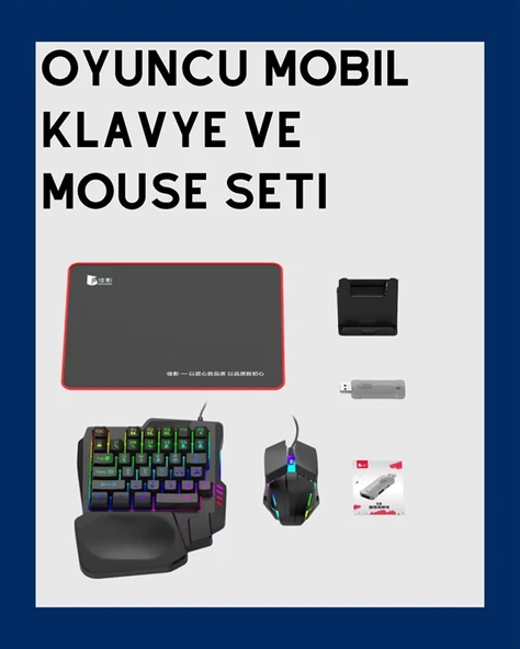 Android Uyumlu Klavye Mouse Oyun Seti – Gecikmesiz Bağlantı, Tak-Çalıştır Özellikli ürün görseli 1