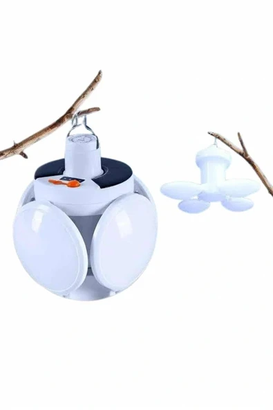 Kamp Lambası Güneş Enerjili Solar 5 Kanatlı Katlanır Lamba Karavan ürün görseli