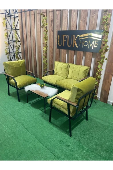 UFUK HOME Linda 2 1 1 Sehpa Bahçe Takımı, Balkon Mobilyası, Şık Ve Rahat Balkon Bahçe Mobilyaları Koltuk ürün görseli