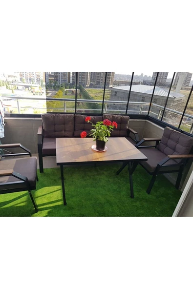 UFUK HOME Kavacık 3+1+1+masa Bahçe Mobilyası, Balkon Çay Seti, Bahçe Koltuk Takımı - Resim 6