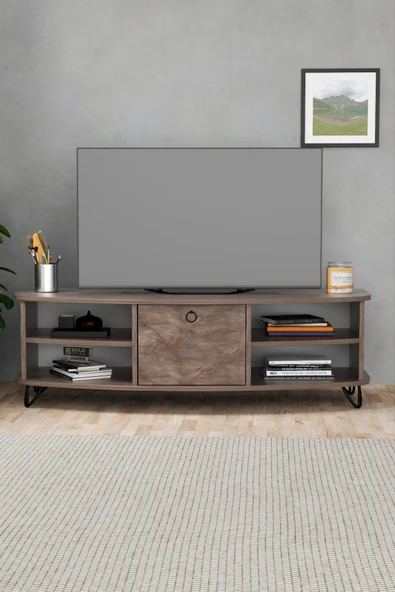 Tv Sehpası Tv Ünitesi Saraylı Atlantik Çam - Antrasit 5061 - Resim 2