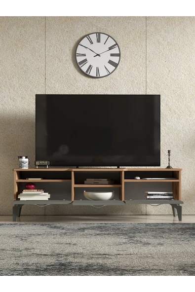 Tv Sehpası Tv Ünitesi Saraylı Beyaz Gold 5062 - Resim 5