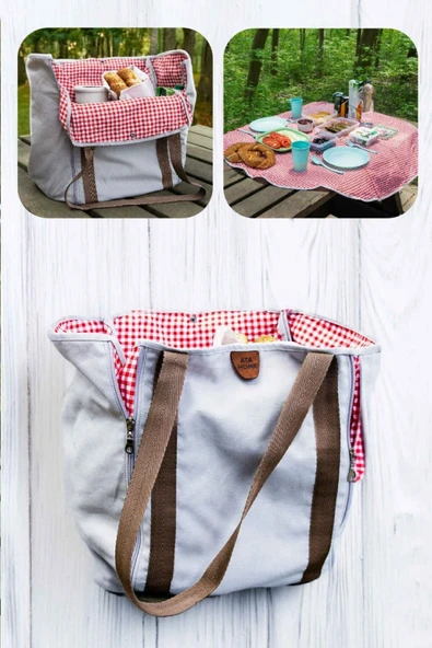 KOPYA - Bagata Büyük Boy Fermuarli Piknik Plaj Ve Kamp Çantasi Örtüsü ürün görseli