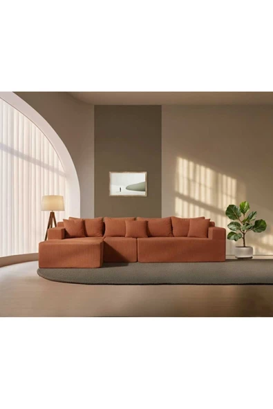 UFUK HOME Comfort Köşem -Sade Ferah Şık Konforlu Sünger Köşe Koltuk Takımı Kiremit ürün görseli