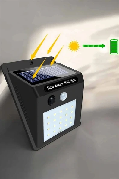 Güneş Enerjili Bahçe Lambası Solar Gece Aydınlatma Sensörlü Lamba - Resim 3