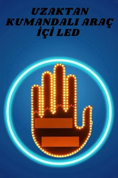 Pilli Led Işık Araç Camı İçin Uzaktan Kumandalı El Simgesi - Resim 2