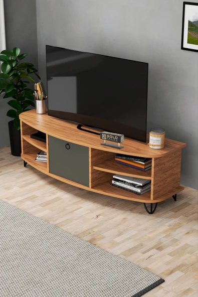 Tv Sehpası Tv Ünitesi Raflı 140 Cm Gzd Plus Beyaz ürün görseli