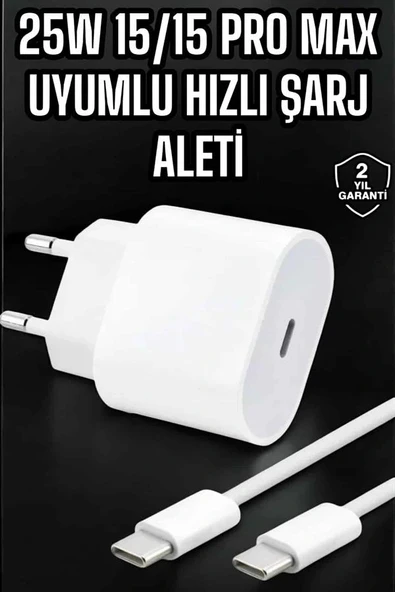 Güç Adaptörü ve Kablosu Şarj Aleti 15/15 Pro Max Uyumlu Hızlı Şarj - Resim 2