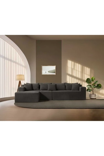 UFUK HOME Comfort Köşem -Sade Ferah Şık Konforlu Sünger Köşe Koltuk Takımı Antrasit ürün görseli