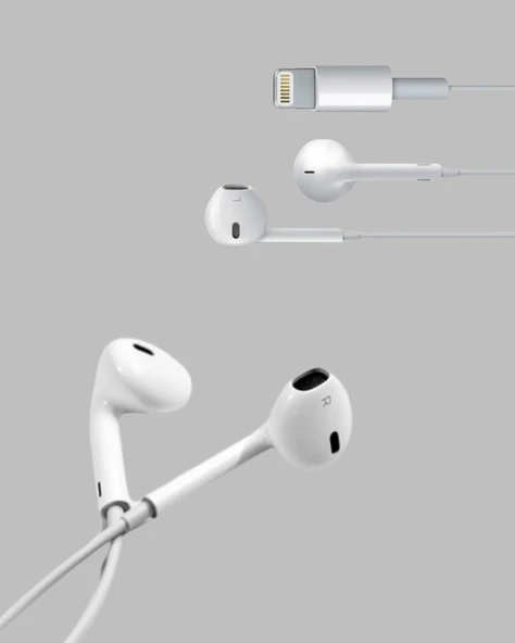 iPhone 14 ve altındaki modellerle uyumlu Kablolu kulaklık - Resim 4