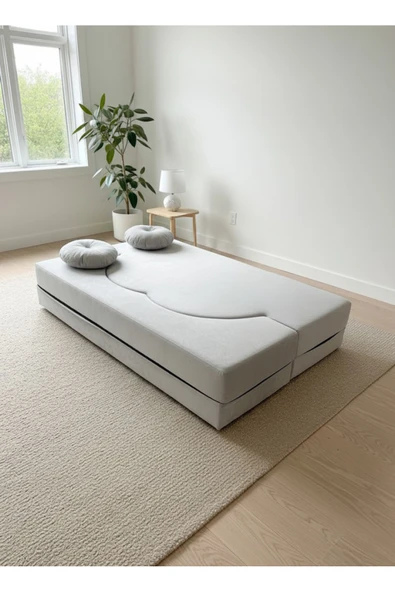 UFUK HOME Luna Çift Kişilik Açılabilir Yataklı Koltuk - Tv Koltuk & Aktivite Koltuk Gri - Resim 4