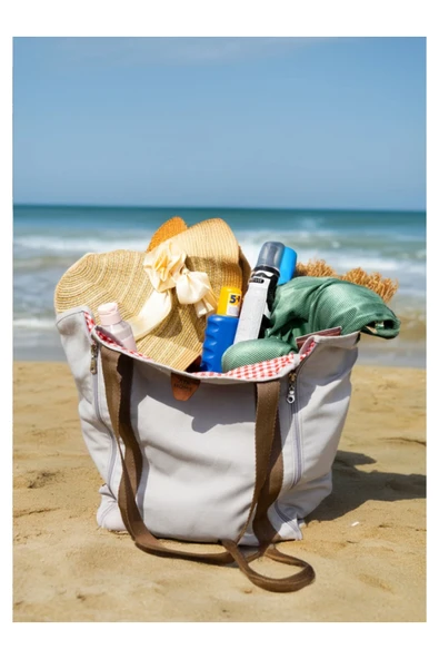 PİKNİK ÇANTASI ÖRTÜSÜ PLAJ ÇANTASI BÜYÜK BOY - Resim 2