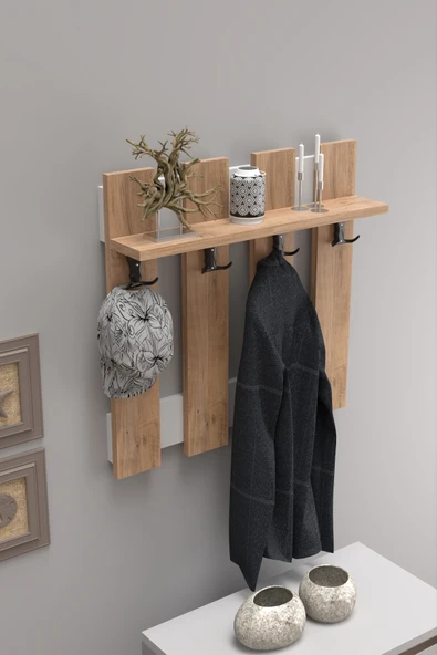 Tv Sehpası Tv Ünitesi Kapaklı Raflı Setro Atlantik Çam - Resim 3