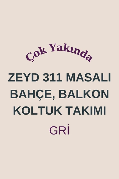 UFUK HOME Zeyd 311 Masalı Gri Fermuarlı Bahçe Balkon Takımı, Salon - Metal Kanepe Koltuk Takımı - Resim 8
