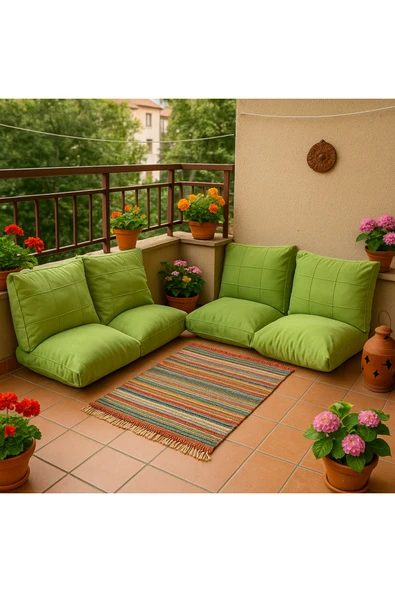 UFUK HOME Yağ Yeşili-Bahçe Minderi,Balkon Minderi ,Petek önü, kreş , Şark Köş.Minderi Modern ve Rahat Tasarım ürün görseli