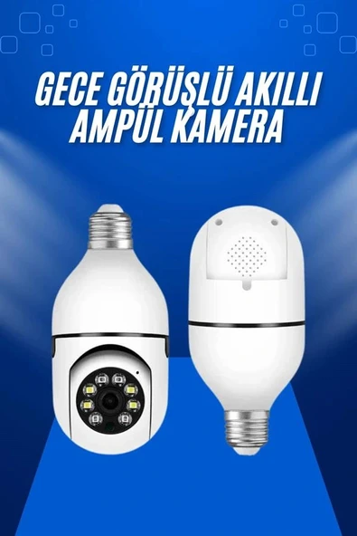 Ev Kamerası Wifi Kamerası Gece Görüşlü Akıllı Ampül Kamera - Resim 2