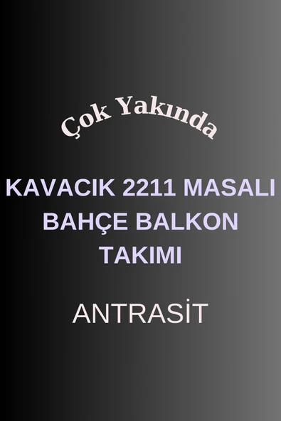UFUK HOME Kavacık 2211 Masalı Antrasit Fermuarlı Bahçe Balkon Takımı, Salon, Teras- Metal Çay Seti - Resim 2