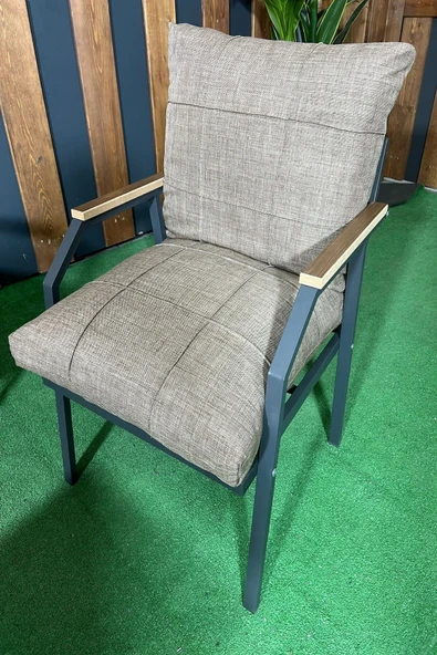 UFUK HOME Sehpalı Kahverengi Fermuarlı Bahçe Balkon Takımı, Cafe, Salon - Metal Kanepe Koltuk Takımı - Resim 4