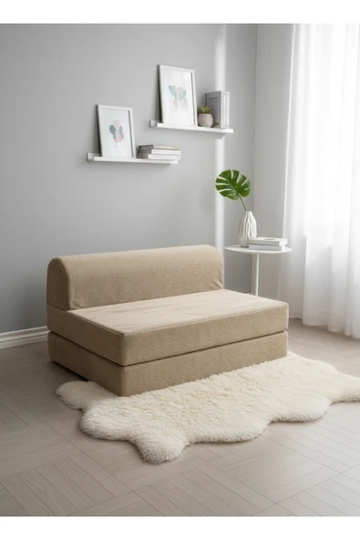UFUK HOME Relaxo Çift Kişilik Koltuk Açılabilir Yataklı Koltuk - Tv Koltuk & Aktivite Koltuk Bej - Resim 2