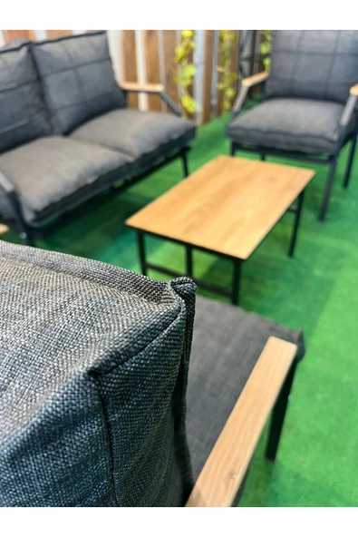 UFUK HOME 2 1 1 Sehpalı Berjer,salon Oturma Odası Takımı,metal Oturma Grubu Kanepe Metal Berjer - Resim 2