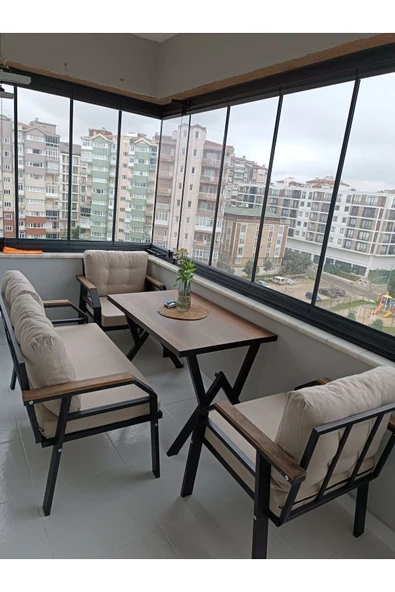 UFUK HOME Kavacık 2 1 1 Masa Bahçe Mobilyası, Balkon Çay Seti, Bahçe Koltuk Takımı, Balkon Takımı - Resim 7