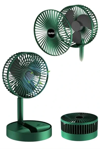 3 Kademe Hız Ayarlı Vantilatör Telefon Standlı Şarjlı Katlanabilir Soğutucu Pervane - Resim 3