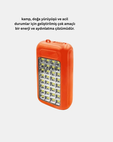Solar Powerbank 10000 mAh LED Kamp Lambalı Taşınabilir Şarj Cihazı - Resim 4
