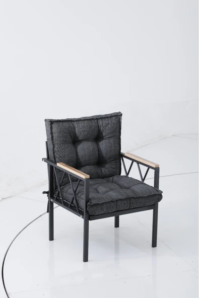 UFUK HOME Miray 3+1+1 Masalı Koltuk Takımı, Balkon Takımı,Balkon Mobilyaları,Çay Seti, Metal Kanepe, Masa Seti - Resim 3