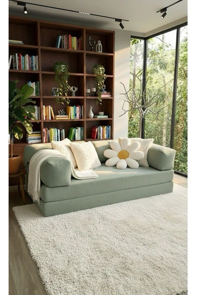 UFUK HOME Liona 80x160 Yatak Olabilen Kanepe Modüler Çok Fonksiyonlu Aktivite Koltuk Yeşil ürün görseli